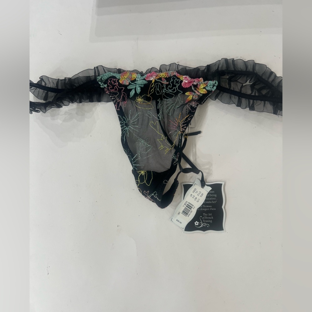 Rare Chantal Thomass Victoria Secret
 Y2K Collab Floral Embroidery thong undies